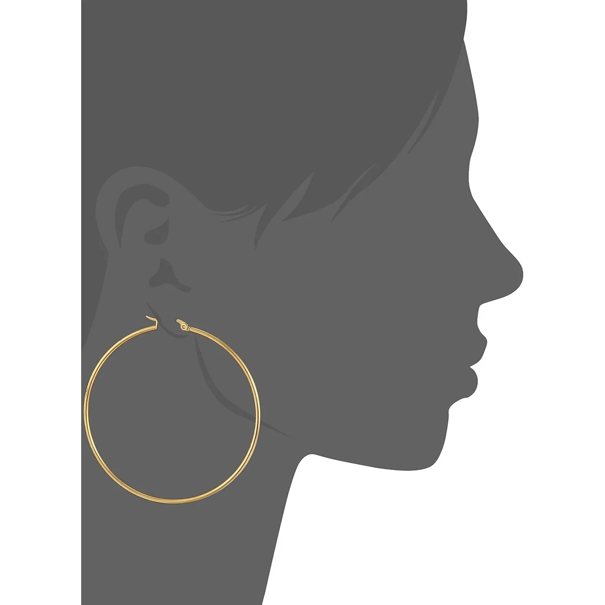 Amazon Essentials Stainless Steel Rounded Tube Hoop Earrings 50mm , previously Amazon Collection — image 5