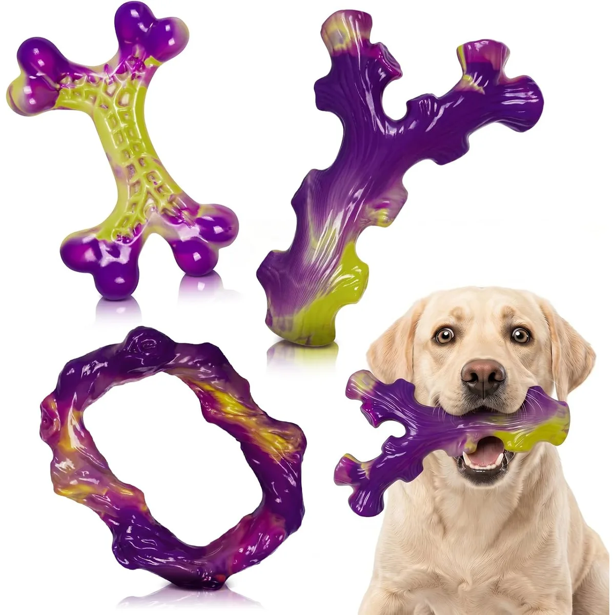 Frienhund 6-Pack Dog Toys for Aggressive Chewers: Dog Toy for Aggressive Chewer Large Breed, Dog Toy to Keep Them Busy, Dog, Bacon Flavor — image 8