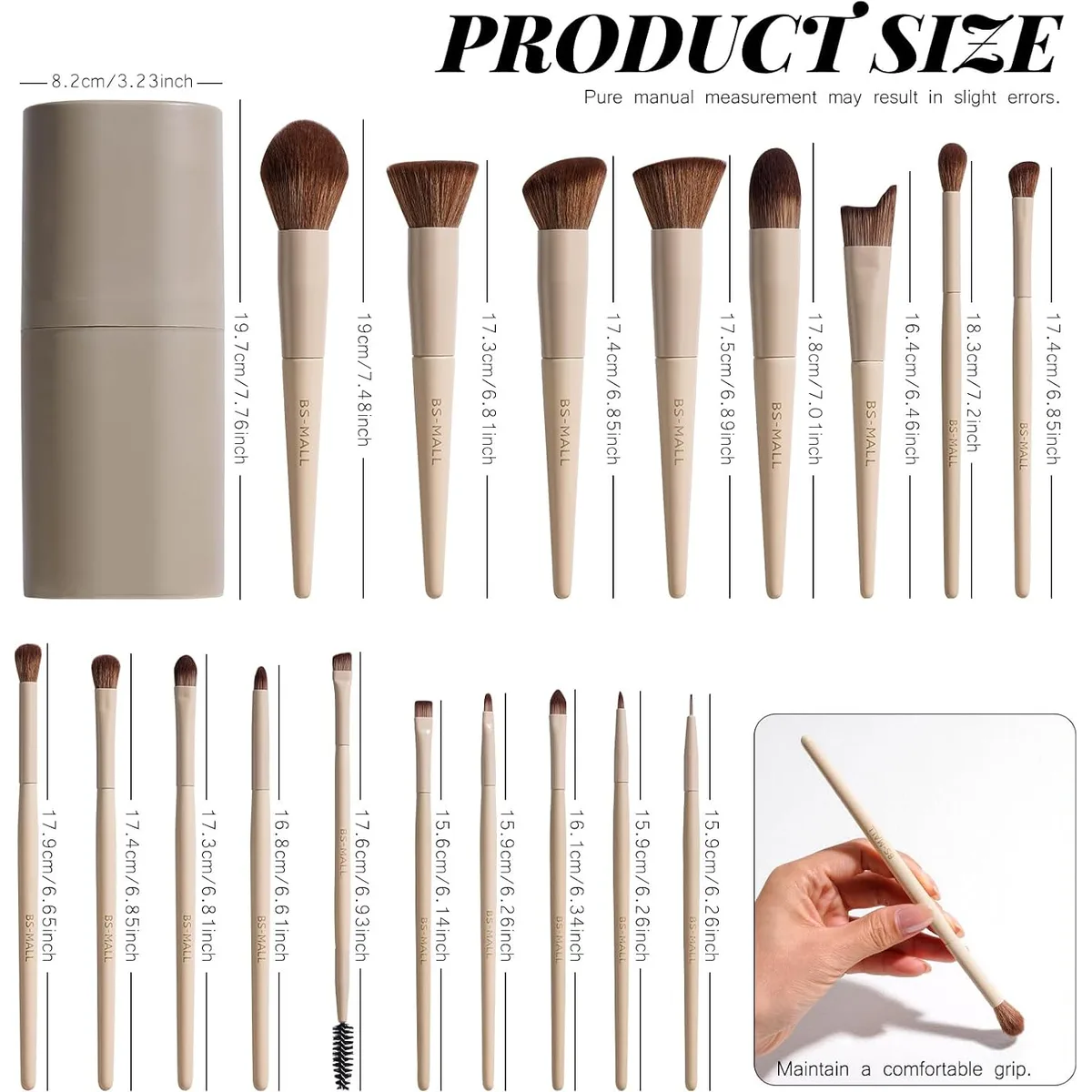 Professional Makeup Brush Set with Travel Case 18 Pcs for Makeup Artists — image 8