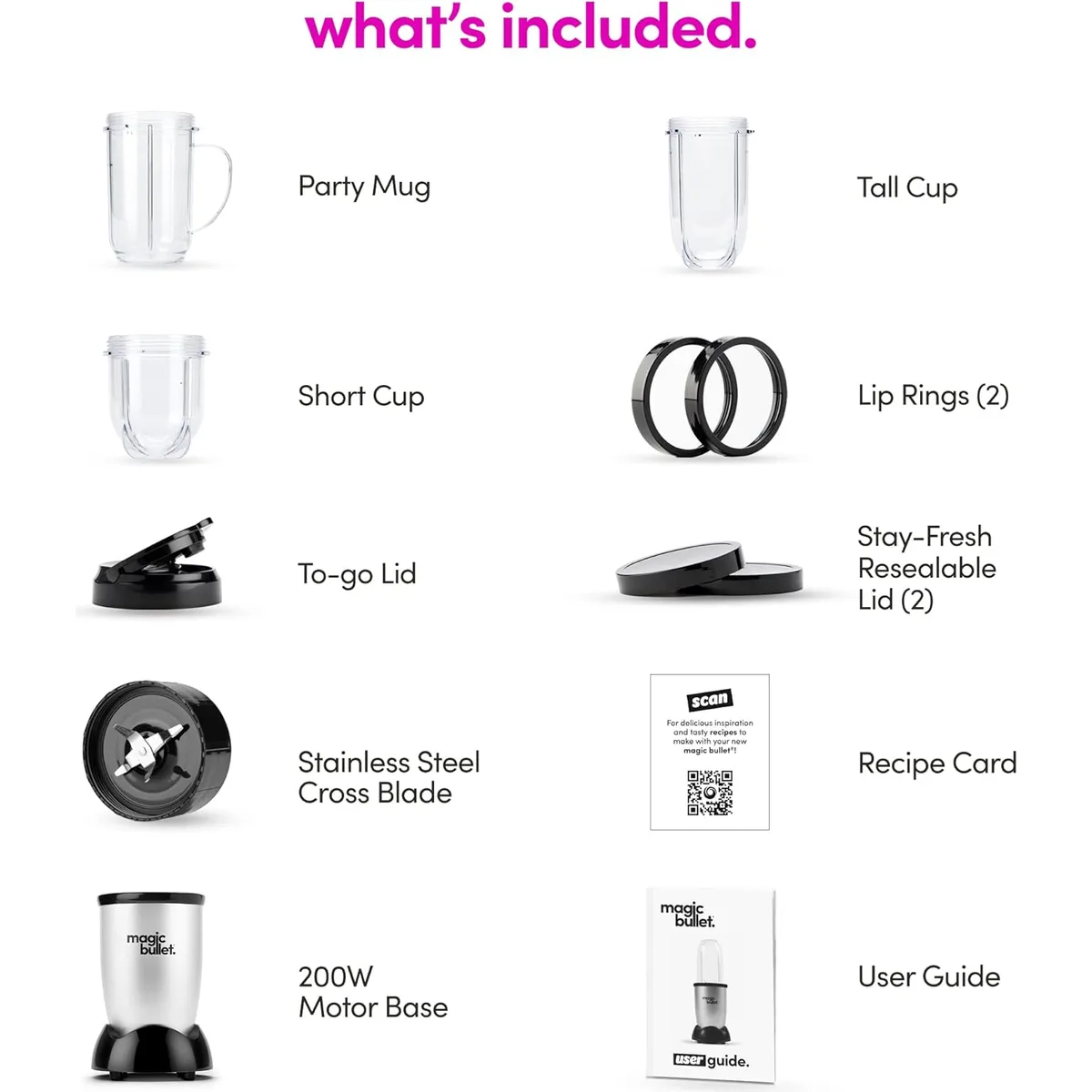 magic bullet® Personal Blender, 22 oz Cup, 250 Watt, Silver, MBR-1101 — image 8