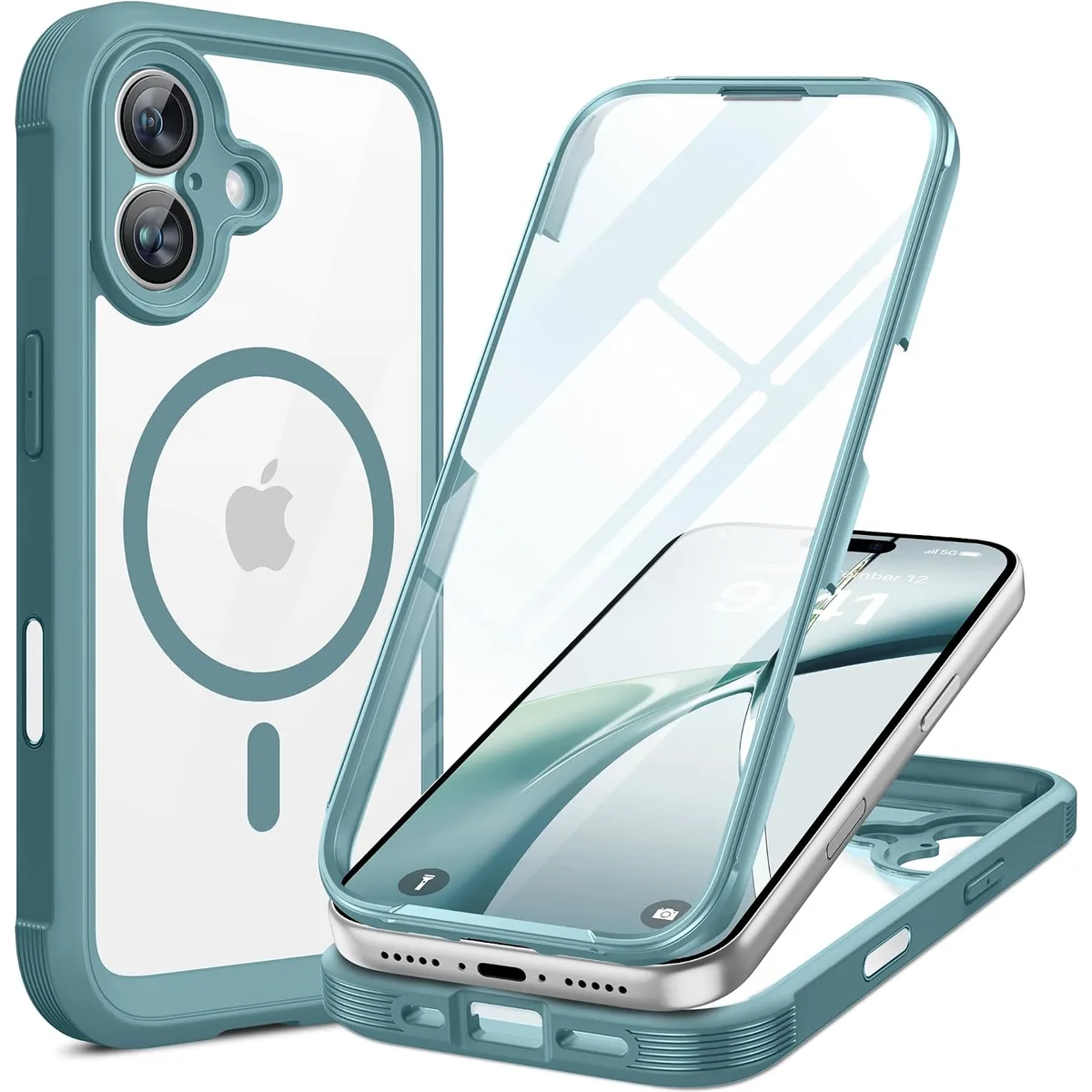 Miracase for iPhone 17e Case & iPhone 16e Case, Full-Body Phone with Built-in Glass Screen Protector, [Magnetic with MagSafe] Military Drop Proof 17 E/ 16 E Cover Bumper 6.1 inch, Black — image 7