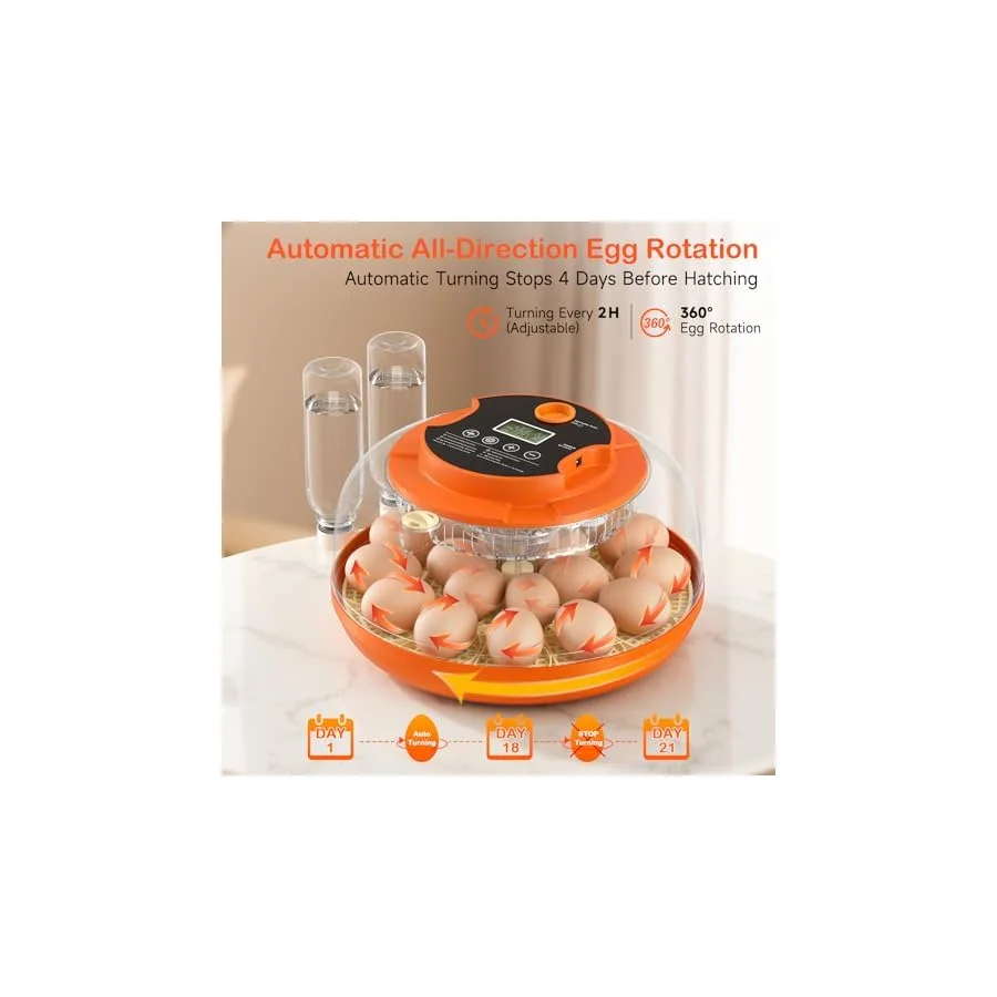 18 Egg Incubators for Hatching Eggs, Automatic Egg Turning and Humidity Control Incubator for Hatch Chicken Duck Quail Pigeon Pheasant Partridge Home Classroom Lab — image 6