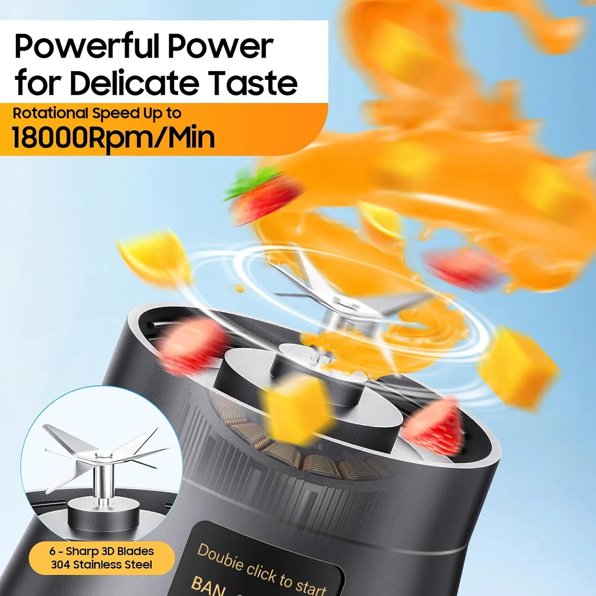 Personal Size Portable Blender Make Smoothies - Mini Blender 12oz Juice Cup — image 3