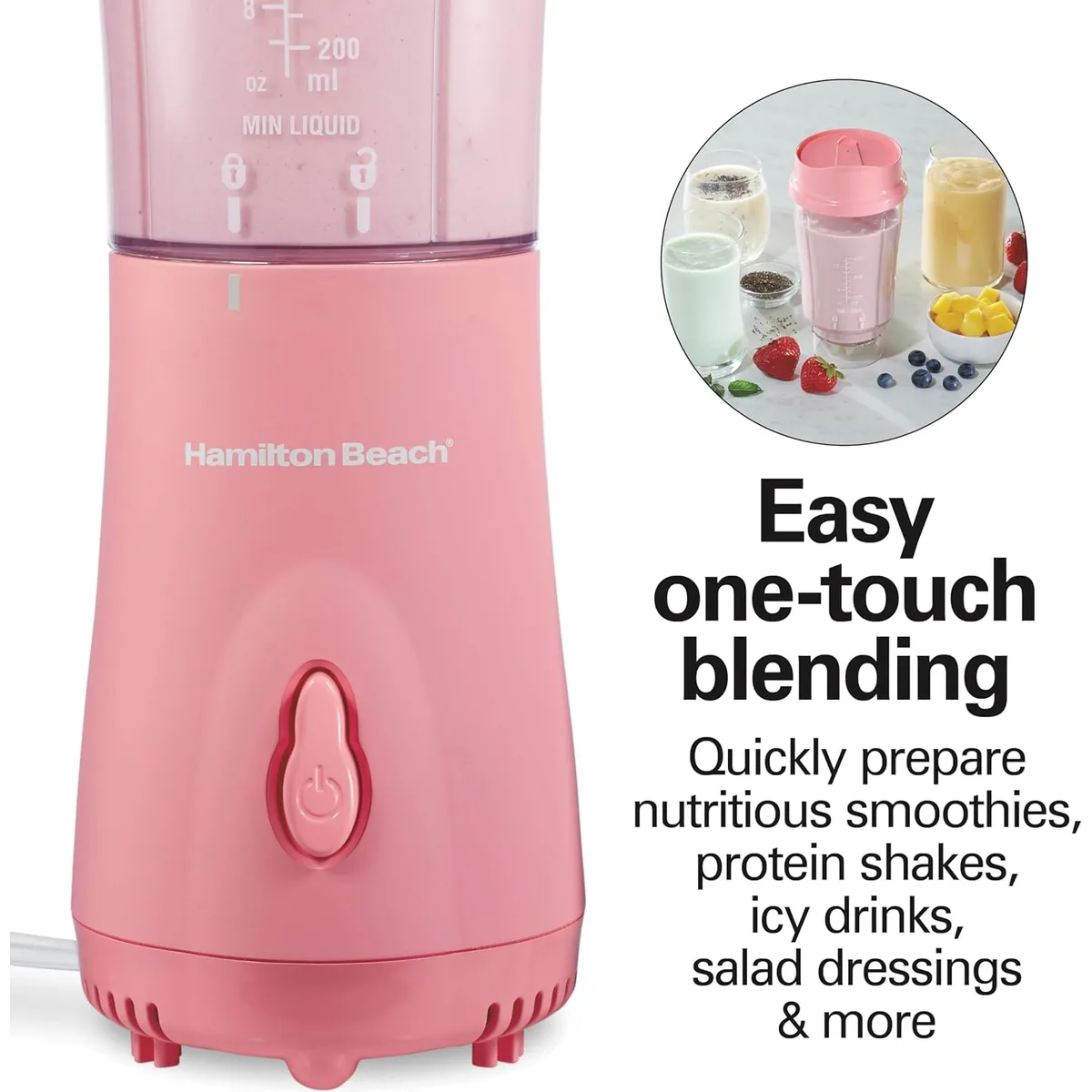 Hamilton Beach Portable Blender for Smoothies With 14 oz. Travel Jar — image 6