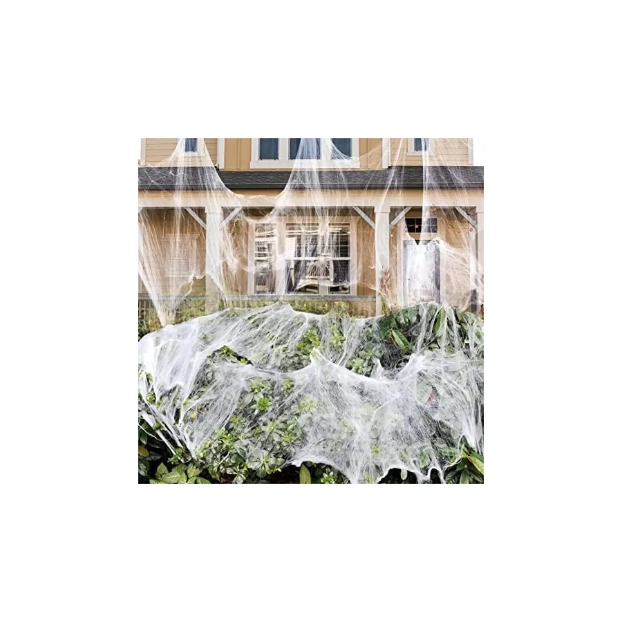 250g Spider Webs Halloween Decorations with 30 Fake Spiders — image 2