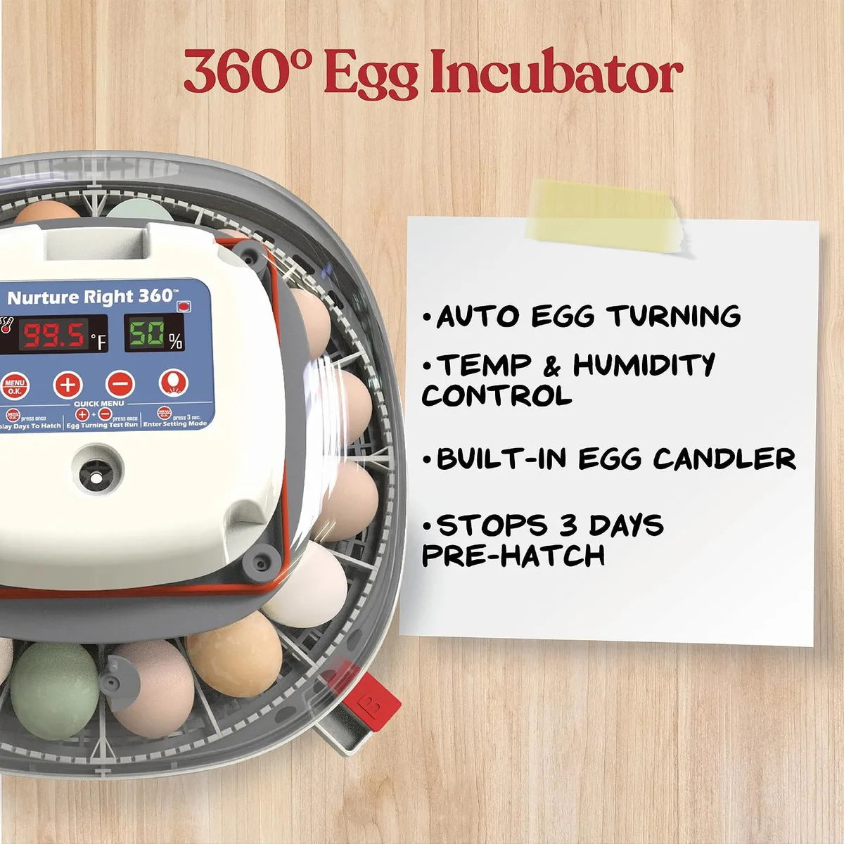 Harris Farms Nurture Right Egg Incubator with Auto Turner, Holds 22 Eggs — image 4
