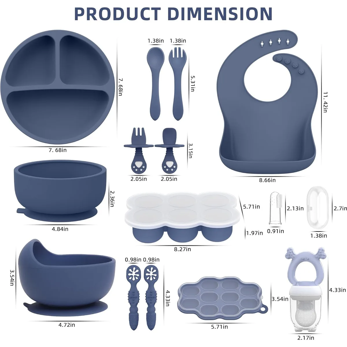 16PCS Silicone Baby Feeding Set, All-in-One for Starting Solids — image 2
