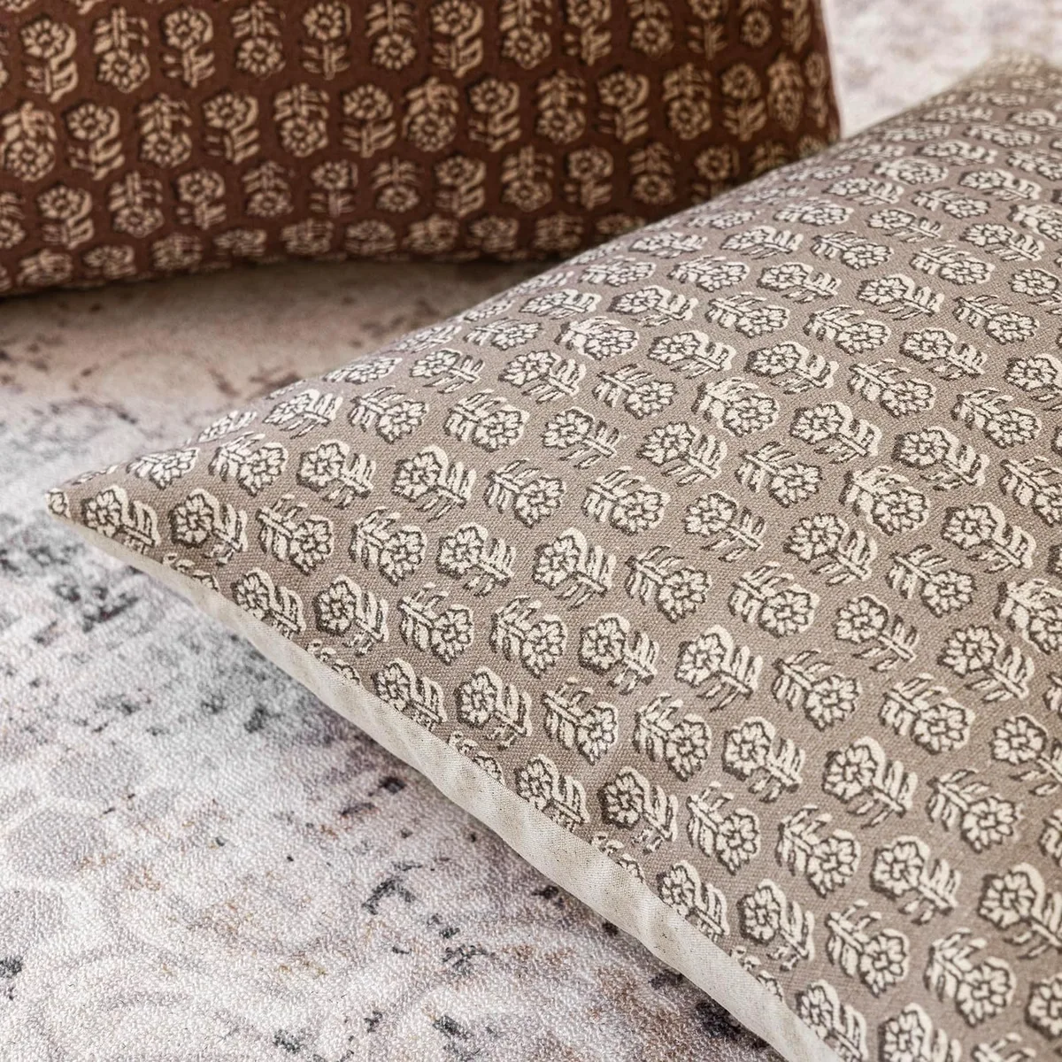 Foindtower Decorative Floral Print Throw Pillow Covers 18×18 Inch,Tan Taupe — image 3