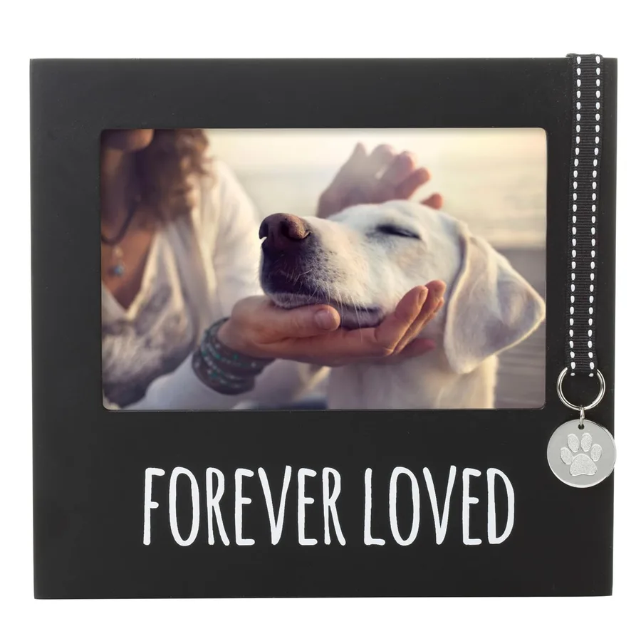 Pearhead Forever Loved Pet Keepsake Photo Frame, 4x6 Photo Insert, Black