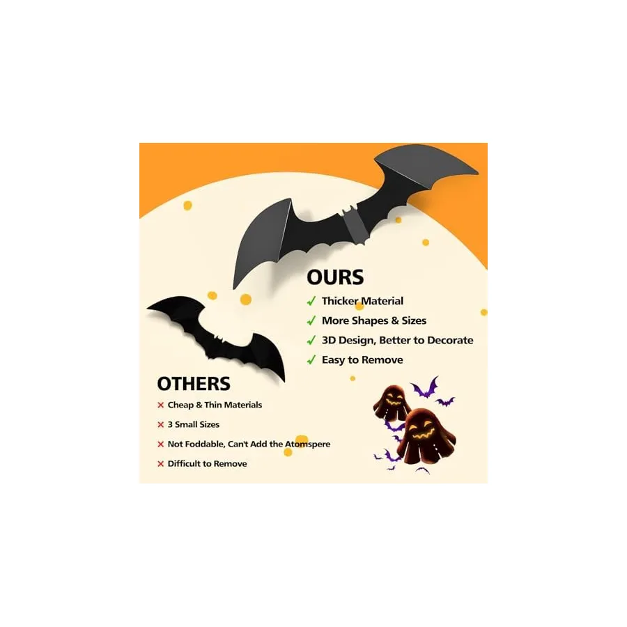 Halloween Bat Wall Decor, 100 Pcs — image 2