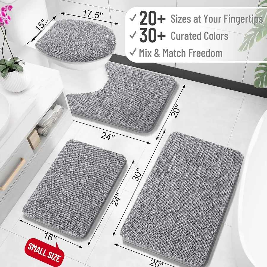 Soft Chenille Bath Mat, 30×20 in — image 8
