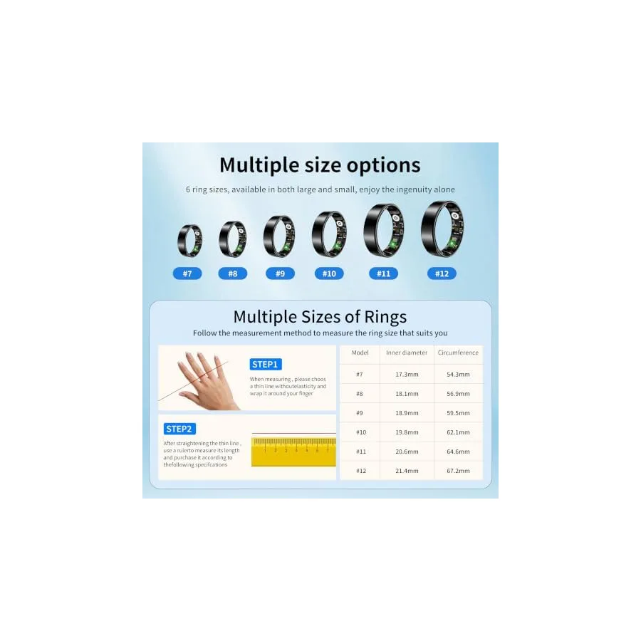 Smart Ring Health Tracker for Women Men, Sleep Exercise Health Monitoring Wearable Ring, Real‑Time Tracking, iOS — image 3