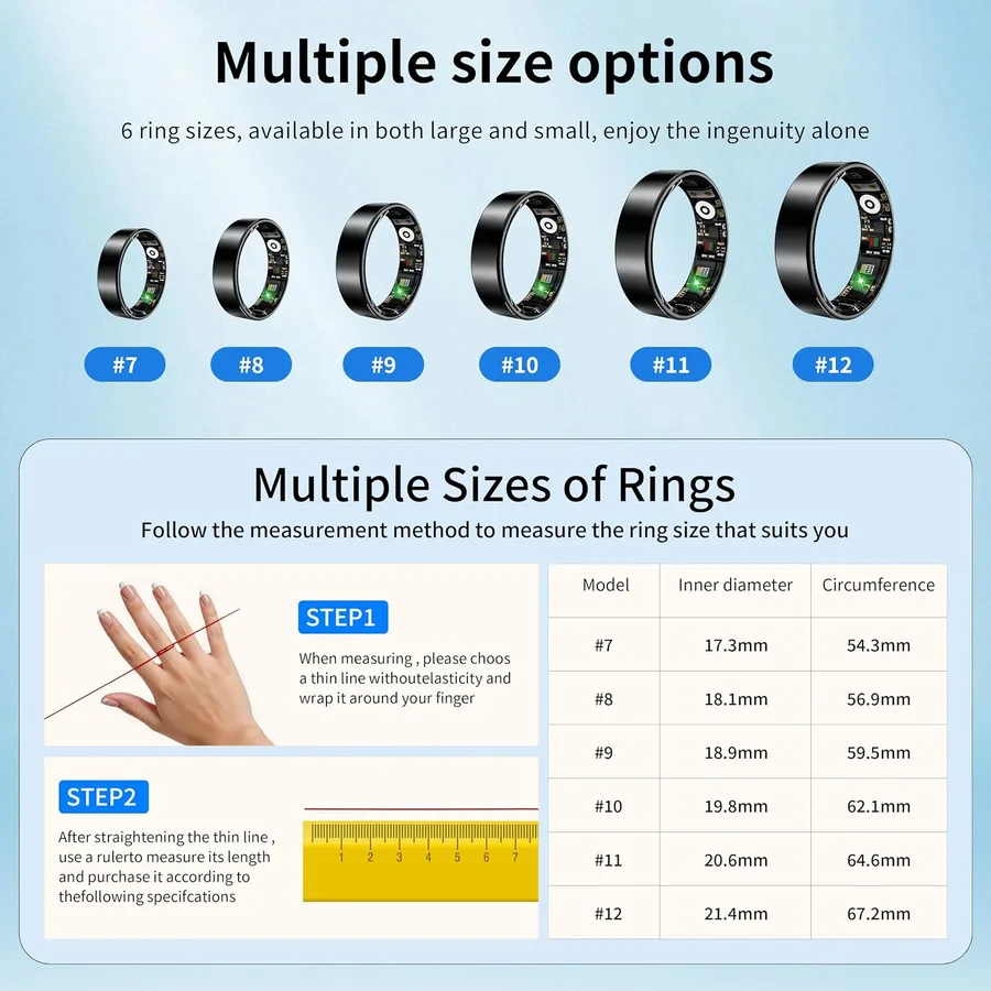 Smart Ring Health Tracker for Women Men, Sleep Exercise Health Monitoring Wearable Ring, Real‑Time Tracking, iOS — image 8