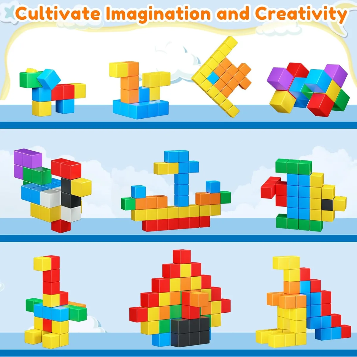 KAEILORU Magnetic Blocks 32PCS Magnetic Building Block for Toddler Age 3-5 — image 3