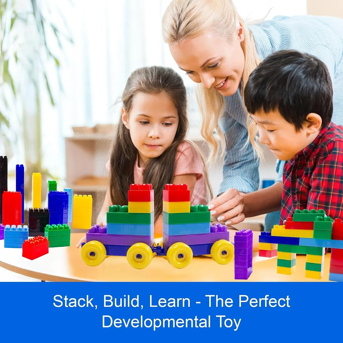 Dimple 300 Piece Large Building Blocks for Toddlers, Kids Interlocking Toys — image 2