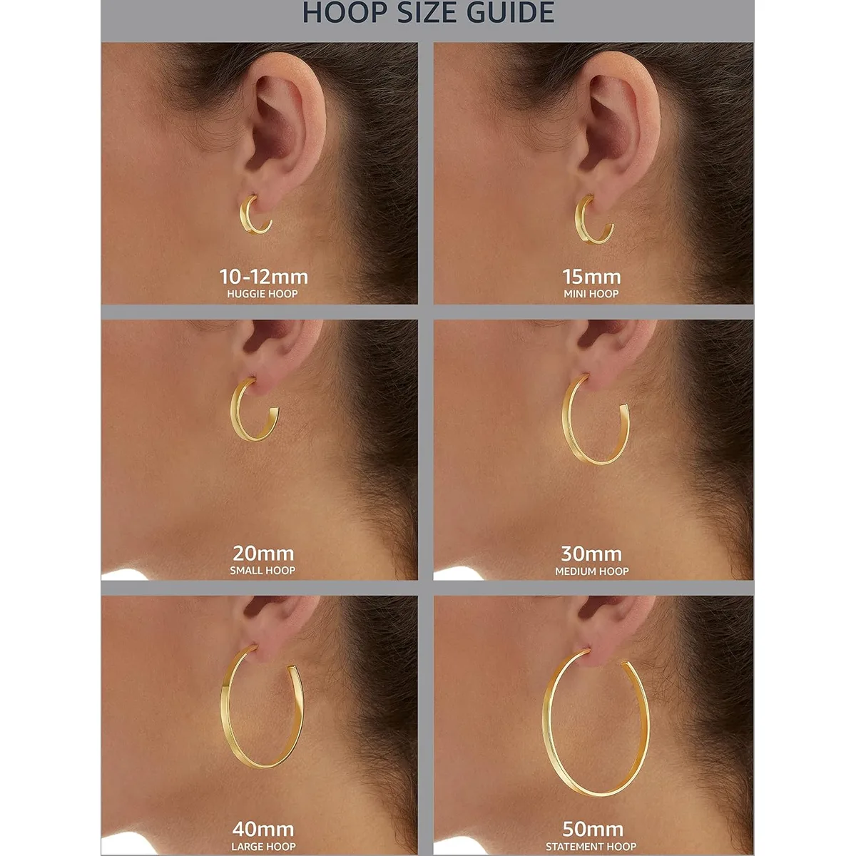Amazon Essentials Stainless Steel Rounded Tube Hoop Earrings 50mm , previously Amazon Collection — image 3
