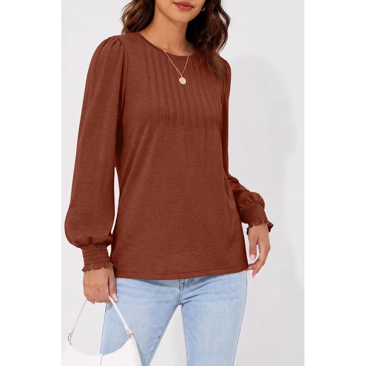 AUTOMET Womens Long Sleeve Shirts Fall Blouses Tops Business Casual Outfits — image 3