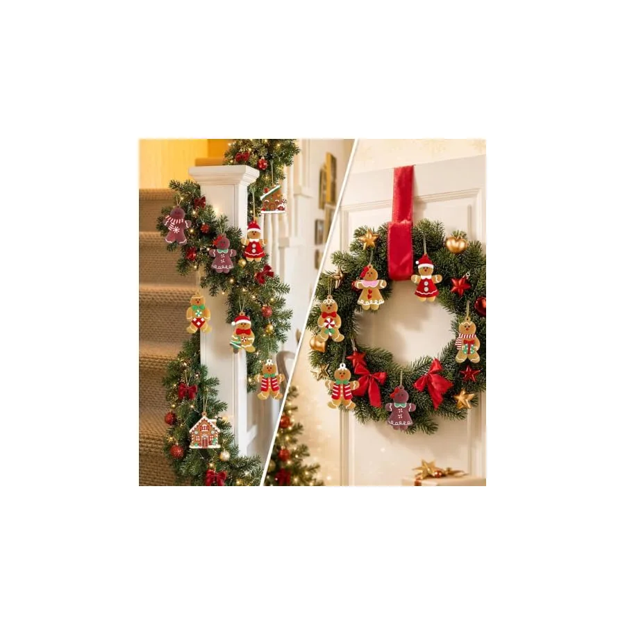kockuu 16pcs Gingerbread Man Ornaments for Christmas Tree Decorations — image 3