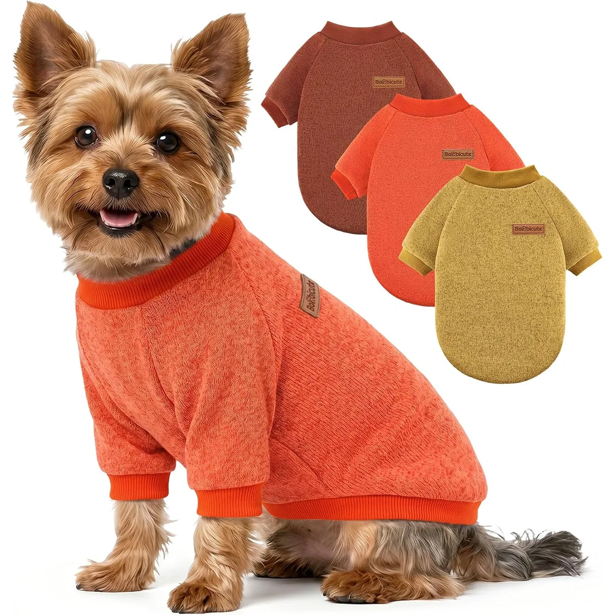3 Pack Dog Sweaters for Small Dogs Girl Boy Winter Fleece Clothes Warm Soft Dog Sweatshirt Outfit for Dogs Cats Pet Apparel — image 8