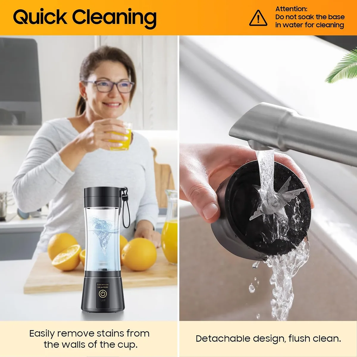 Personal Size Portable Blender Make Smoothies - Mini Blender 12oz Juice Cup — image 7