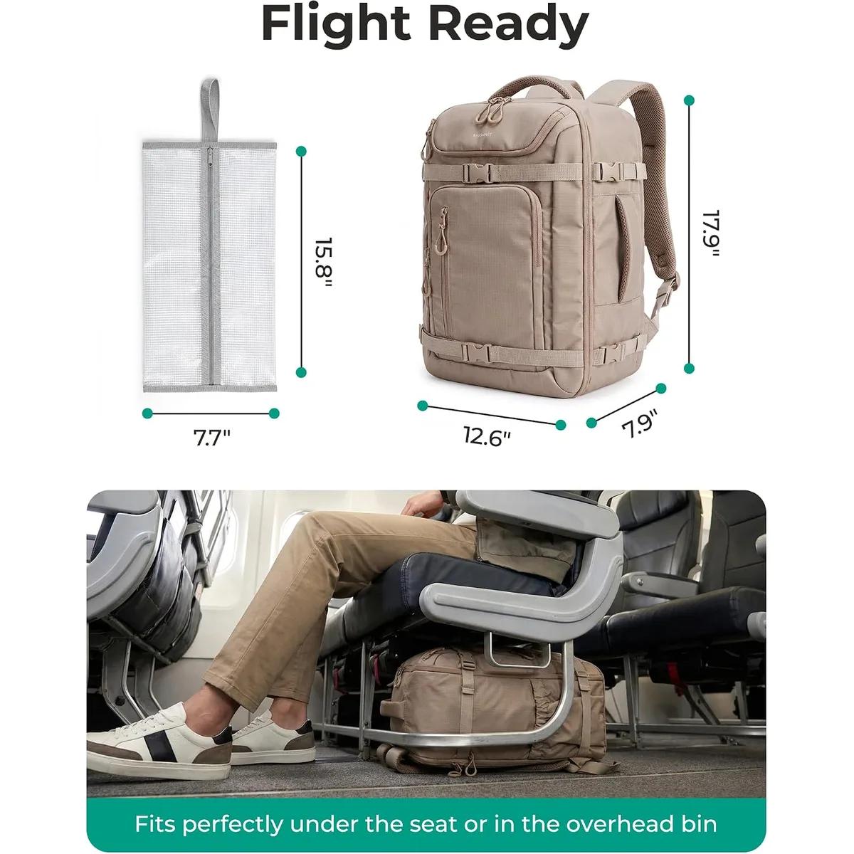 BAGSMART Travel Backpack for Women & Men, 17-Inch Laptop Carry on Backpack — image 2