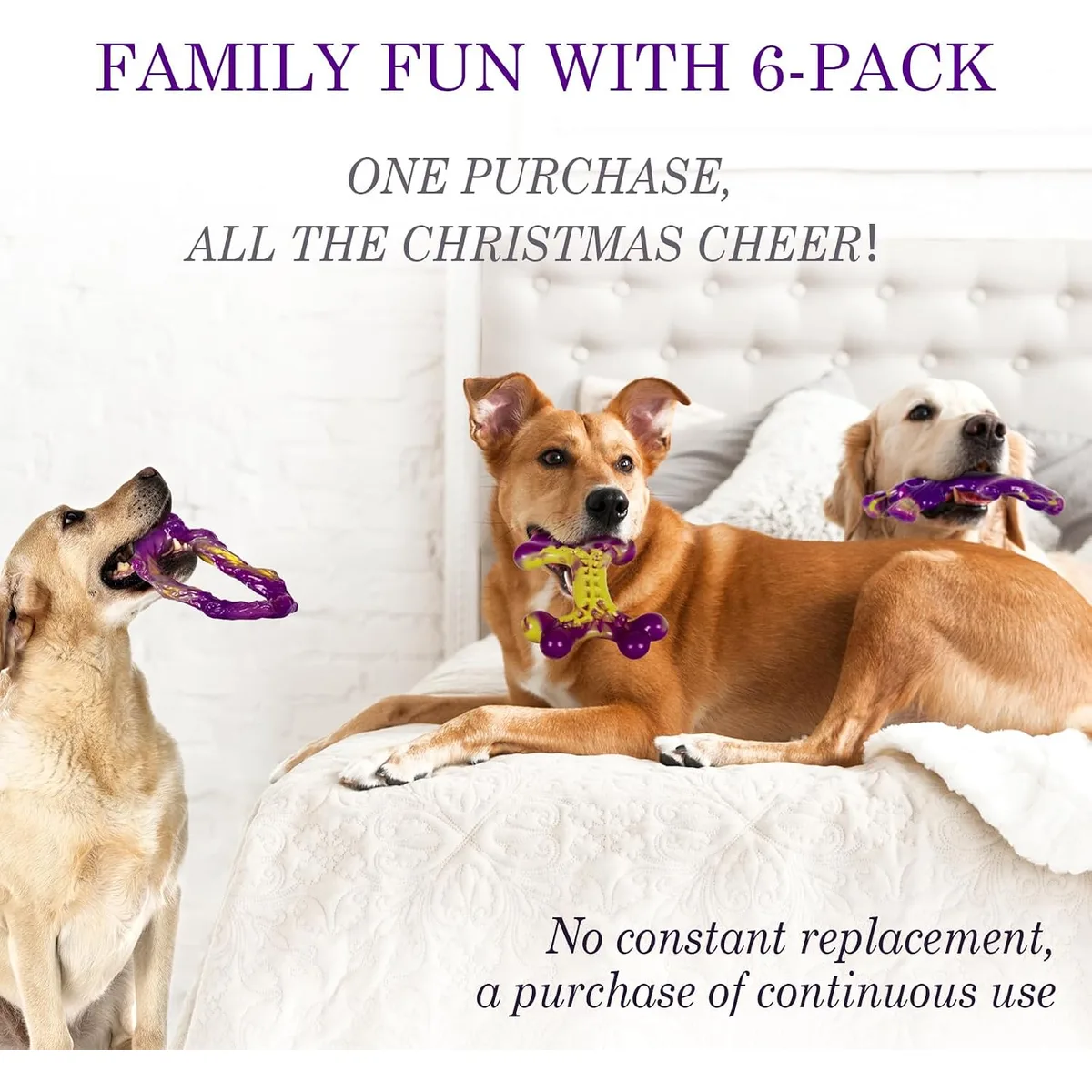 Frienhund 6-Pack Dog Toys for Aggressive Chewers: Dog Toy for Aggressive Chewer Large Breed, Dog Toy to Keep Them Busy, Dog, Bacon Flavor — image 3