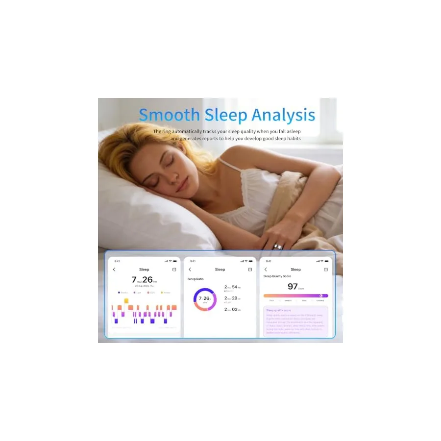 Smart Ring Health Tracker for Women Men, Sleep Exercise Health Monitoring Wearable Ring, Real‑Time Tracking, iOS — image 5