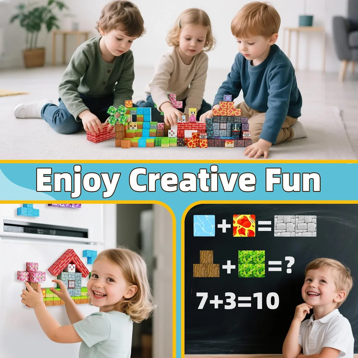 EchoPlan 150PCS Magnetic Blocks, Magnetic Building Blocks for Boys Girls — image 7